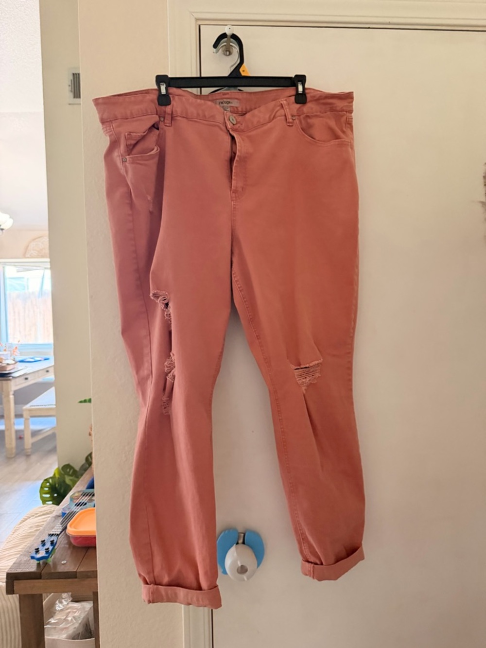 refuge Dusty Rose Boyfriend Jeans with Ripped Detail
